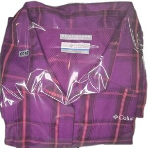 Women's Columbia Burgundy Long Sleeve Button Up Shirt W/Lining  Sz XL Activewear